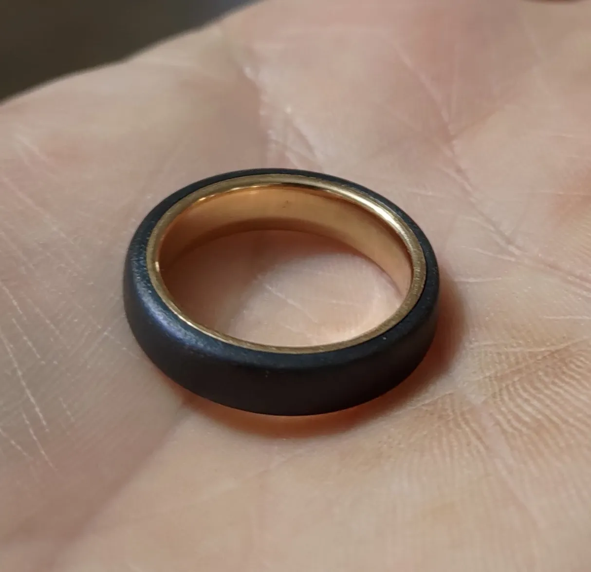 Blackened larger ring